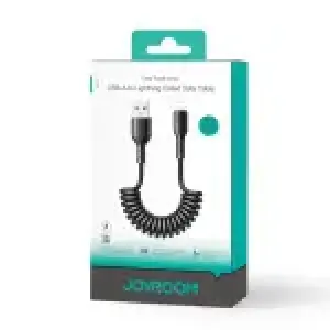 SA38-AC3/SA38-AL3 3A Coiled Fast Charging Data Cable for Car (Type-C/Lightning) 1.5m-Black